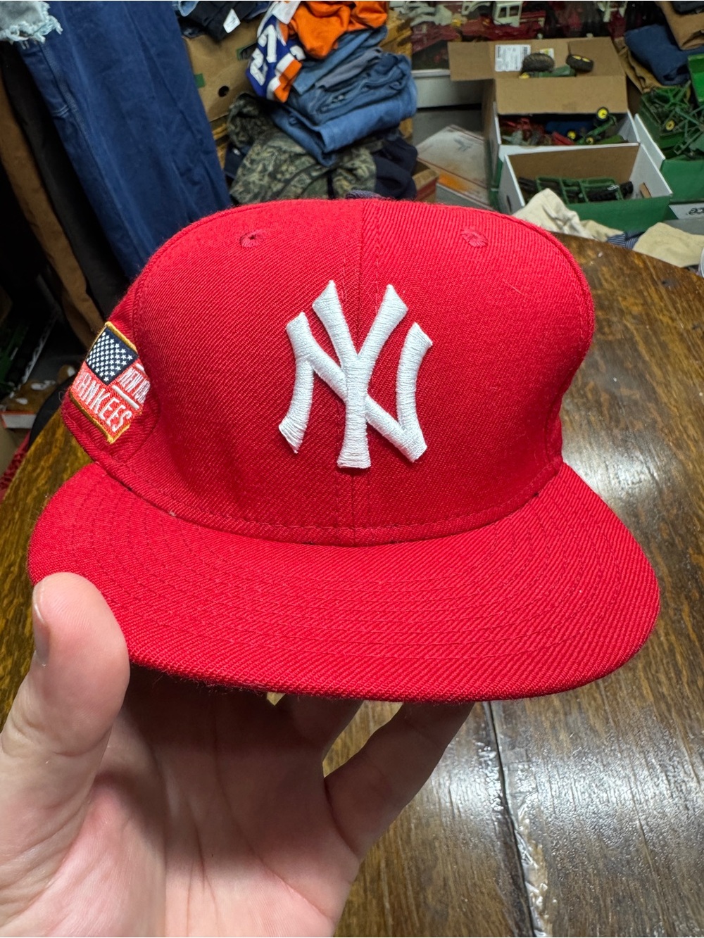 New Era Red New York Yankees Fitted Cap with White NY Logo